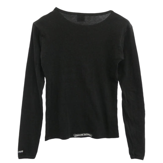 CHROME HEARTS クロムハーツ(原本無) OLD オールド 袖ロゴ アームロゴ ロングスリーブ カットソー 長袖 Tシャツ ブラック系【中古】