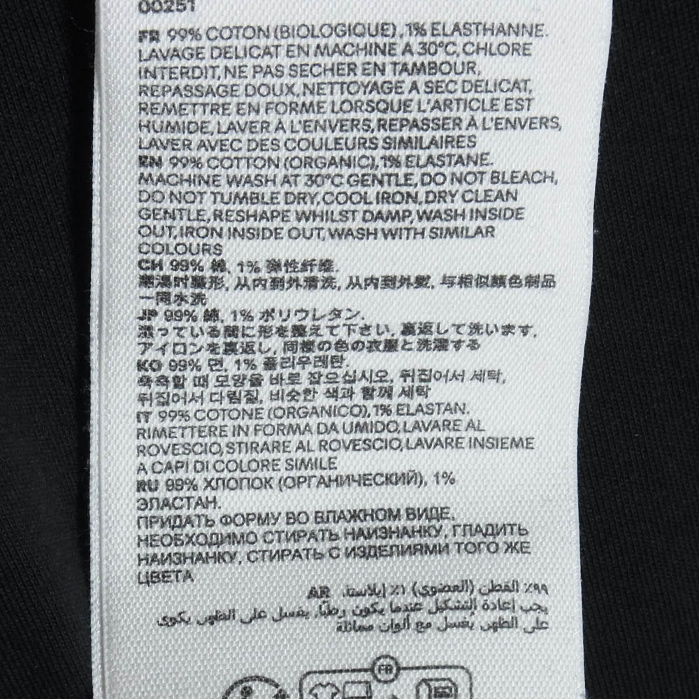 AMI PARIS アミパリス BFUTS001.724 AMI DE COEUR アミ ドゥクール ワンポイント ロゴ刺繍 クルーネック 半袖 Tシャツ TEE ブラック系 XL【中古】