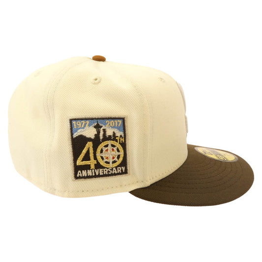 NEW ERA ニューエラ 59FIFTY SEATTLE MARINERS MLB 40TH ANNIVERSARY CAP シアトル マリナーズ 40周年 ベースボール キャップ ホワイト系 7 3/8【中古】