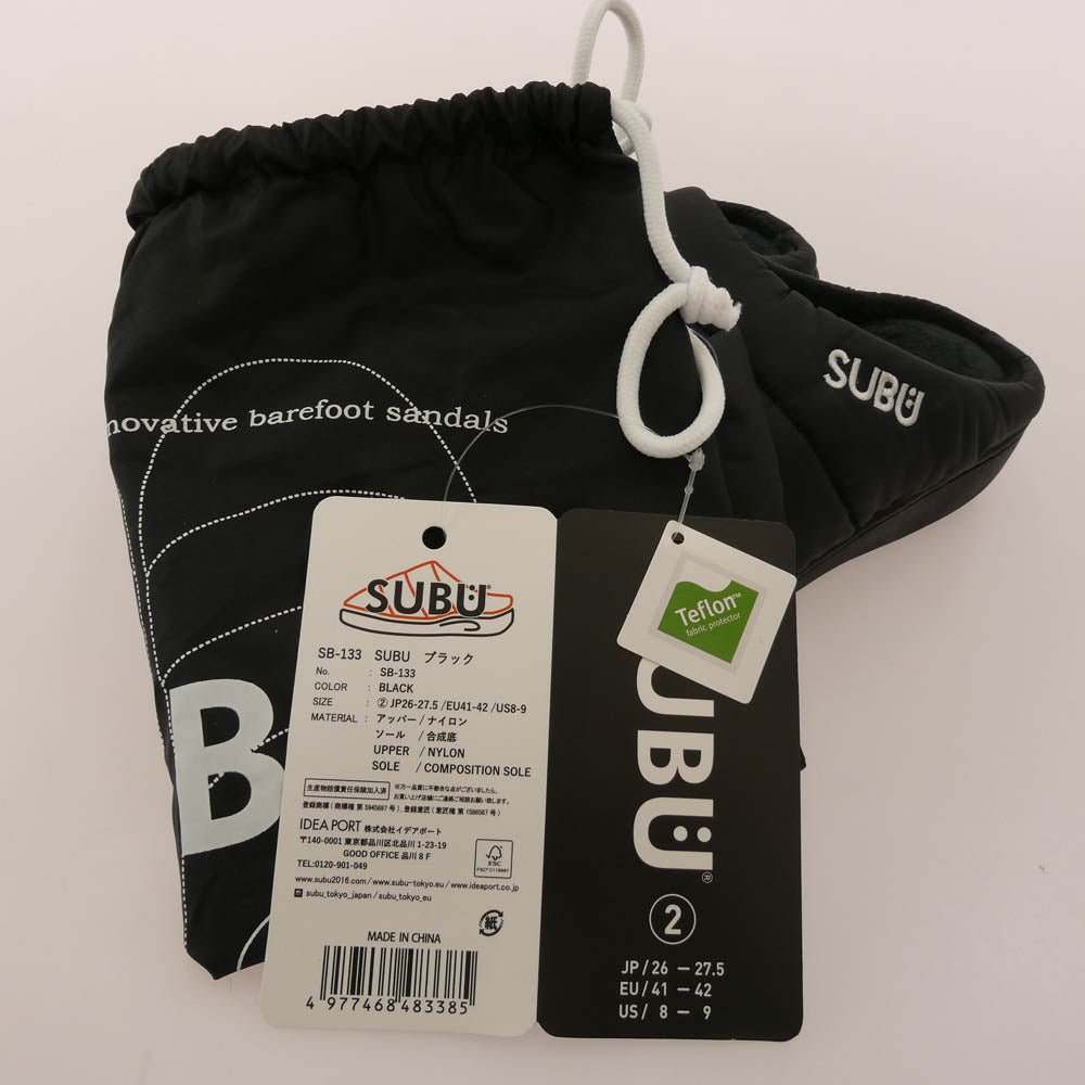 スブ SB-133 モックシューズ スリッパ サンダル ブラック系 26-27.5cm【新古品】【未使用】【中古】