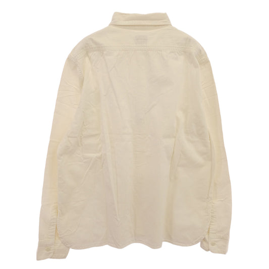 TENDERLOIN テンダーロイン T-G.S SHT ロゴワッペン付き ヘリンボーン 長袖 ワークシャツ ブラウン オフホワイト系 M【中古】