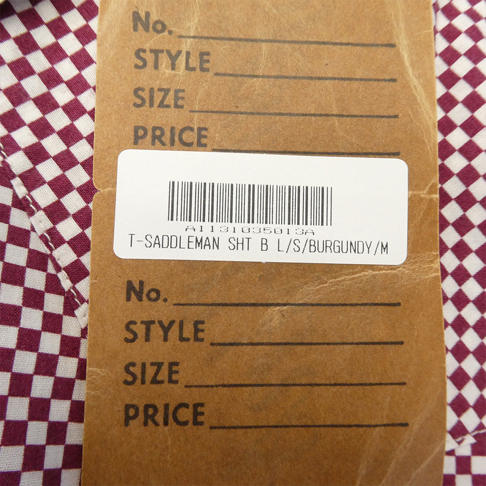 TENDERLOIN テンダーロイン T-SADDLEMAN SHT L/S B チェッカー柄 サドルマン 長袖 ウエスタンシャツ バーガンディー エンジ系 M【中古】