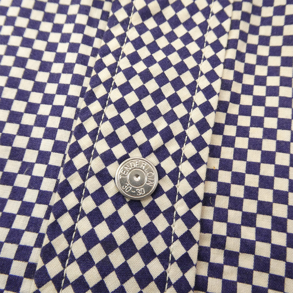 TENDERLOIN テンダーロイン T-SADDLEMAN SHT L/S B チェッカー柄 サドルマン 長袖 ウエスタンシャツ ブルー系 ネイビー系 M【中古】