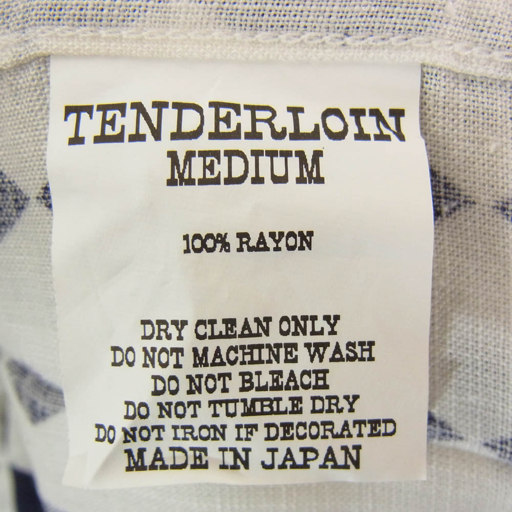 TENDERLOIN テンダーロイン T-ATOMIC SHT D ダイヤ柄 レーヨン アトミック 半袖 オープンカラーシャツ ホワイト系 M【中古】