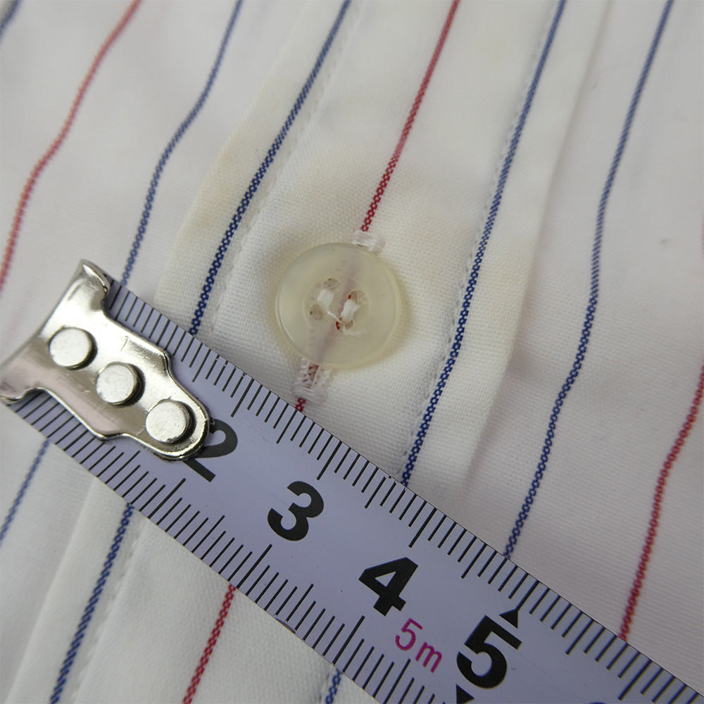 TENDERLOIN テンダーロイン T-WORK SHT U ロゴワッペン付き 長袖 ワークシャツ ストライプ ホワイト系 M【中古】