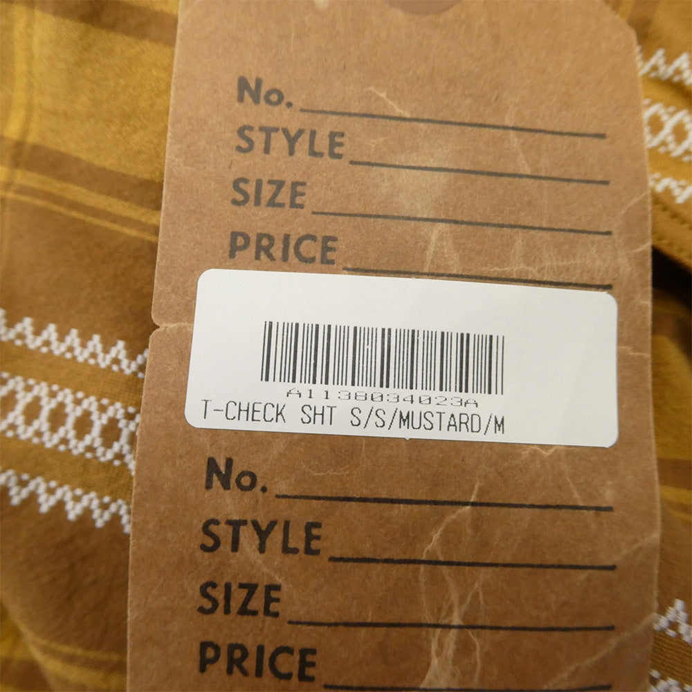TENDERLOIN テンダーロイン T-CHECK SHT S/S チェック 半袖 オープンカラーシャツ マスタード イエロー系【中古】