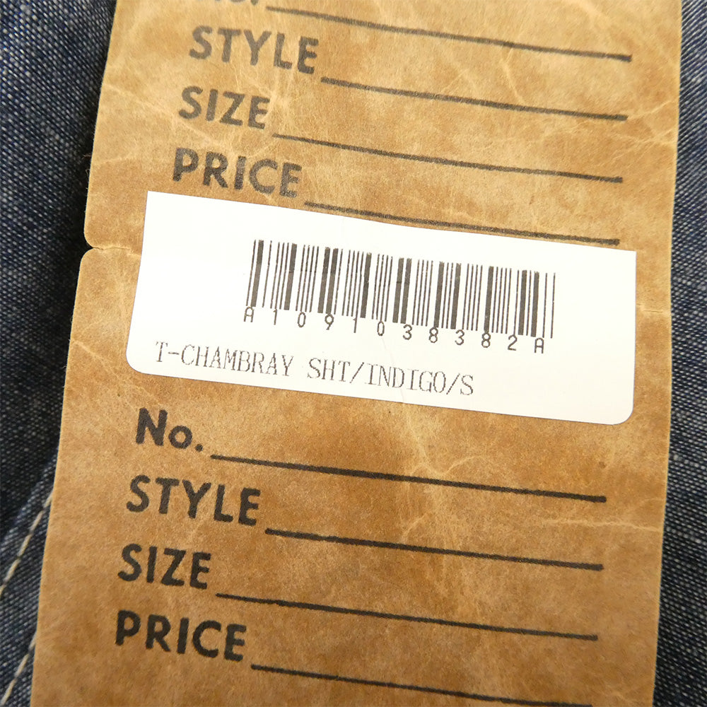 TENDERLOIN テンダーロイン T-CHAMBLEY SHT 長袖 シャンブレー ワークシャツ インディゴブルー系 S【美品】【中古】