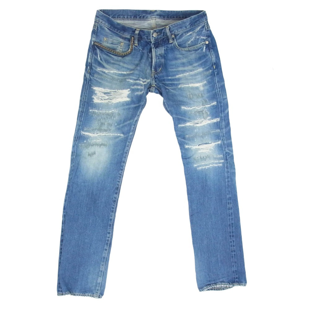 メンズ 名作 HYSTERIC GLAMOUR クラッシュ加工 デニム スタッズ w30