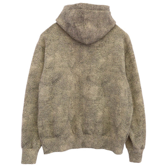 Supreme シュプリーム 25SS Small Box Hooded Sweatshirt Snakeskin スモールボックスロゴ プルオーバーパーカー フーディー スネークスキン ブラック系 ホワイト系 M【美品】【中古】