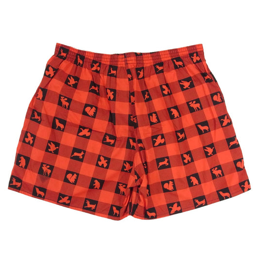 TENDERLOIN テンダーロイン T-TRUNKS W アニマルバッファローチェックトランクス ショーツ ハーフパンツ レッド系 M【新古品】【未使用】【中古】