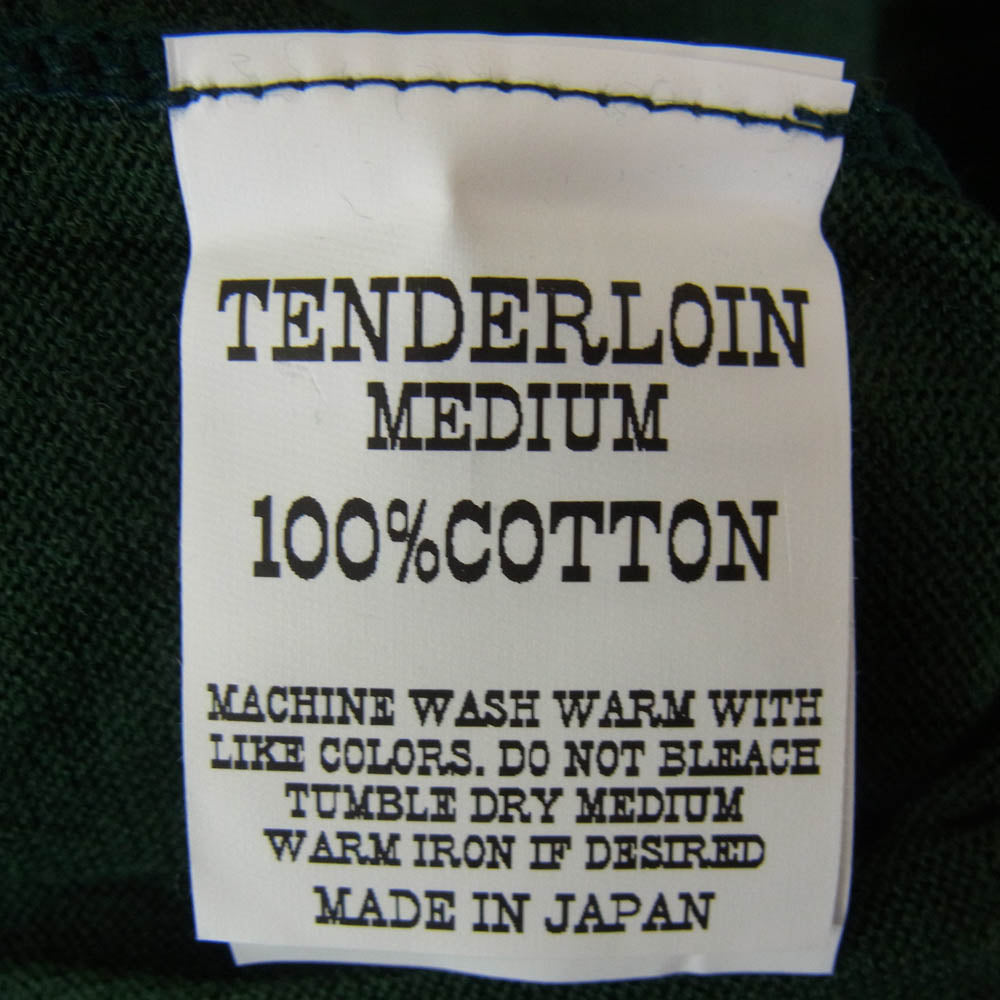 TENDERLOIN テンダーロイン T-RIDGE V Vネック 半袖 ニットTシャツ グリーン系 M【中古】