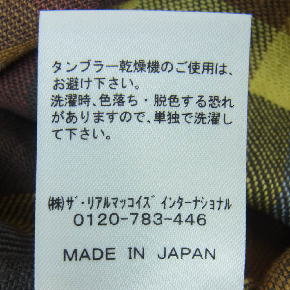 The REAL McCOY'S ザリアルマッコイズ MS16031 JOE Mc COY ジョーマッコイ LOT 949 8 HOUR UNION WORK SHIRT フランネル 長袖 シャツ ブラウン系 イエロー系 15【中古】