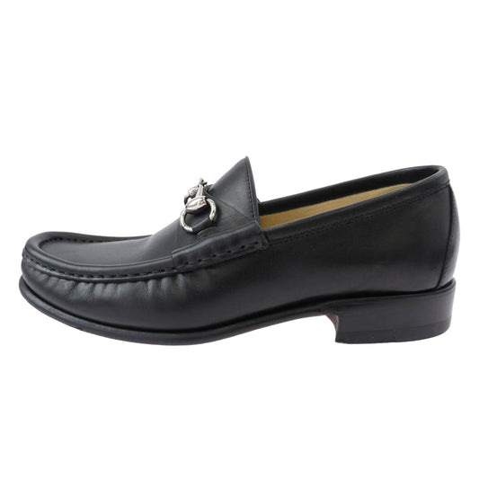 GUCCI グッチ 110 0009 ホースビット レザー ローファー シューズ ブラック系 6E【中古】
