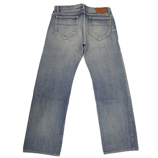 TENDERLOIN テンダーロイン T-RIDERS C DAMAGE 5ポケット ダメージ加工 ジッパーフライ セルビッチ デニム パンツ インディゴブルー系 34【中古】