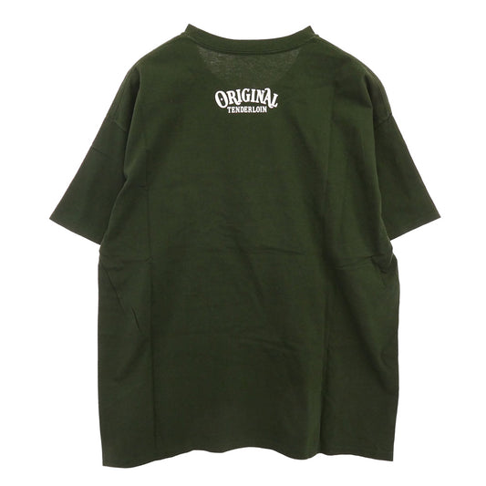 TENDERLOIN テンダーロイン T-TEE TENDERLOIN TOKYO ロゴプリント 半袖Tシャツ グリーン モスグリーン系 L【中古】