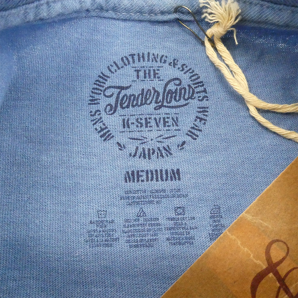 TENDERLOIN テンダーロイン T-TEE4 ジグザグプリント 半袖Tシャツ インディゴ ブルー系 M【中古】