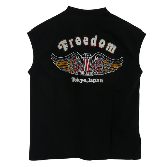 TENDERLOIN テンダーロイン T-N/S TEE2 プリント ノースリーブ Tシャツ ブラック系 M【美品】【中古】