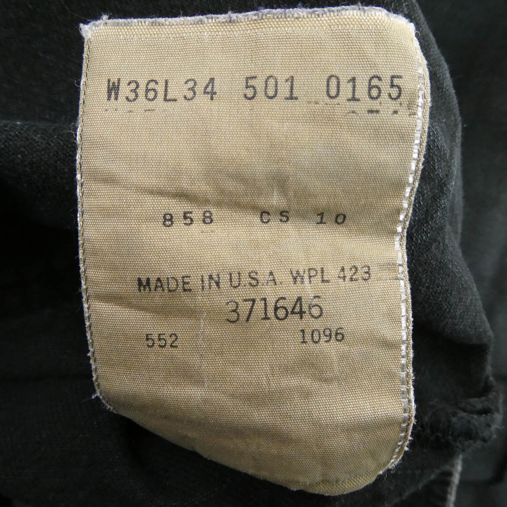 Levi's リーバイス USA製 ボタン裏552 501 カットオフ ブラック デニム パンツ ブラック系 W-36 L-34【中古】