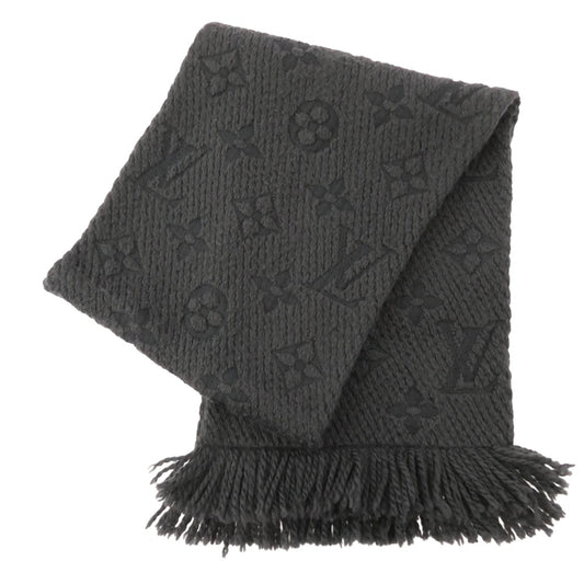 LOUIS VUITTON ルイ・ヴィトン M72431 エシャルプ ロゴマニア ウール シルク モノグラム マフラー ブラック系【中古】