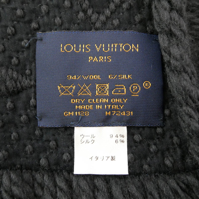 ルイヴィトン M72431 エシャルプロゴマニア マフラー ブラック ウール LOUIS VUITTON ルイ・ヴィトン M72431 エシャルプ ロゴマニア ウール