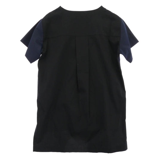 JIL SANDER ジルサンダー OW703015WE257408B51 レイヤード デザイン カラー切替 Tシャツ 半袖カットソー ネイビー系 M【中古】