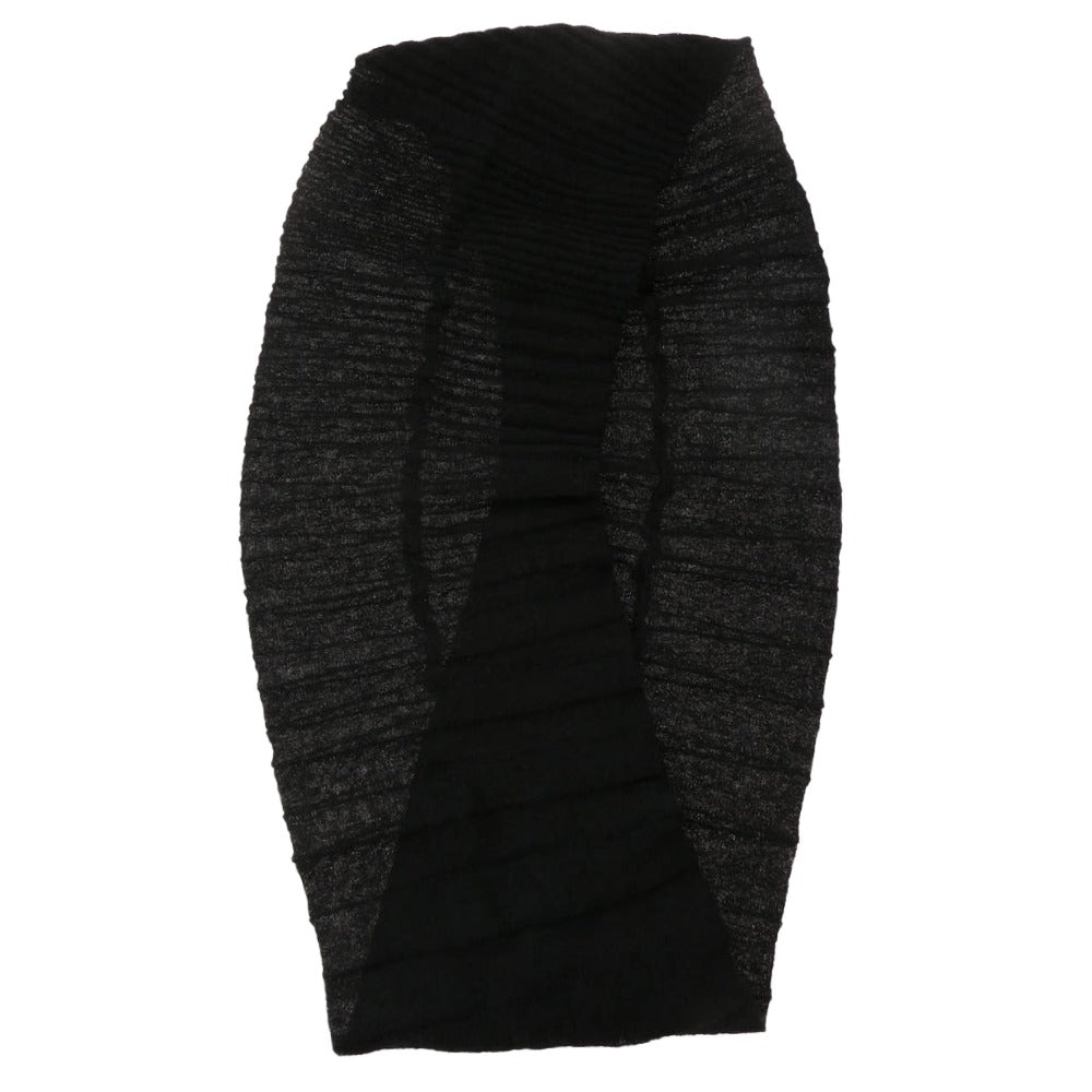 ISSEY MIYAKE イッセイミヤケ モヘヤ混 マフラー ストール ブラック系【中古】