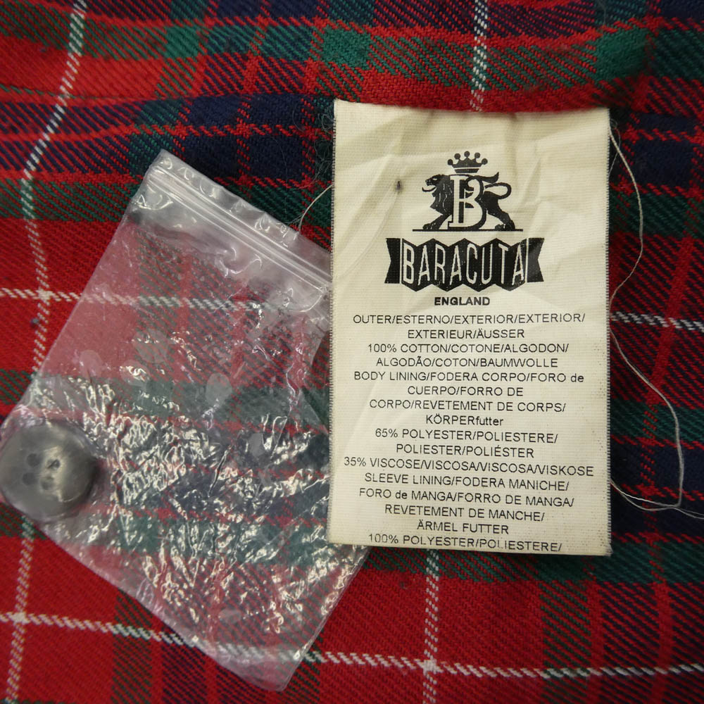 BARACUTA バラクータ 英国製 millerain 137 Project G-9 裏地チェック ワックスコットン ハリントンジャケット スウィングトップ ブラック系 44【中古】