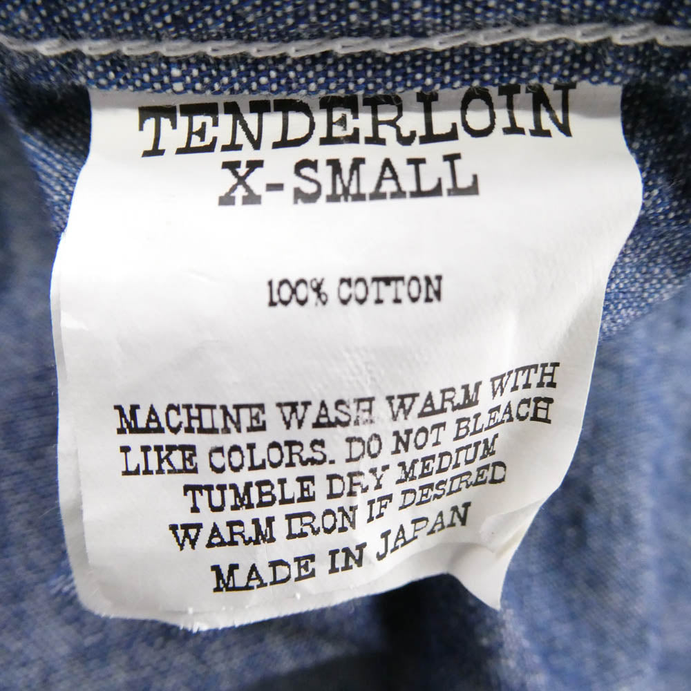 TENDERLOIN テンダーロイン T-CHAMBRAY SHT BD ボタンダウン シャンブレー マーブルボタン 長袖シャツ XS ブルー系 XS【中古】