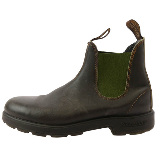 ブランドストーン サイド ゴア レザー ブーツ ブラック系 モスグリーン系 8【中古】