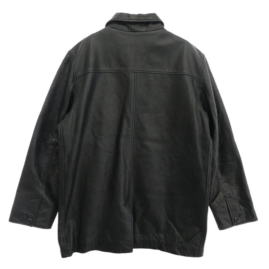 GAP ギャップ OLD オールド オールレザー 裏地キルティング カーコート ジャケット ブラック系 L【中古】