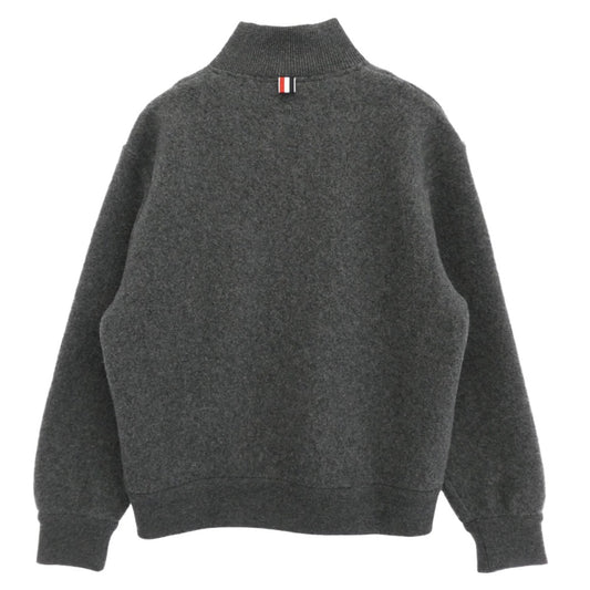 THOM BROWNE トムブラウン MJT526A-J0100-015 イタリア製 Giacca Zip In Lana ウール フリース ファネルネック ジップアップ ジャケット チャコール系 3【極上美品】【中古】