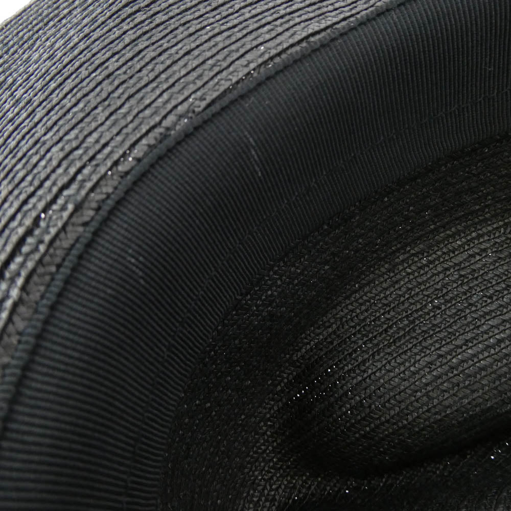 Yohji Yamamoto ヨウジヤマモト UH-H04-990 SYTE サイト Straw Paper Brim Hat ペーパー ストローハット 帽子 ブラック系【中古】