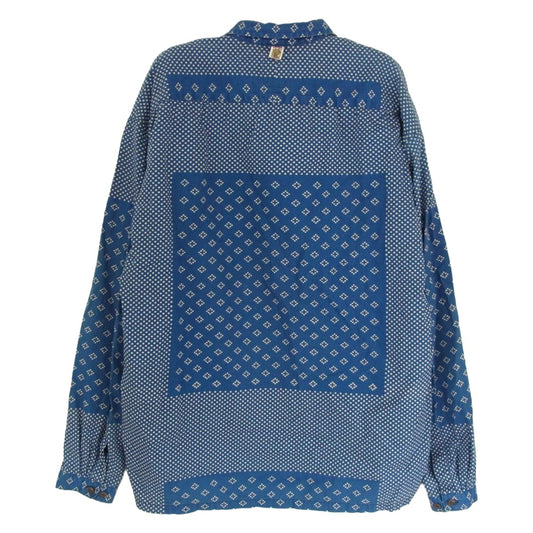 VISVIM ビズビム 14SS KERCHIEF DOTS TUNIC SHIRT カーチフ ドット チュニック シャツ ブルー系 2【中古】