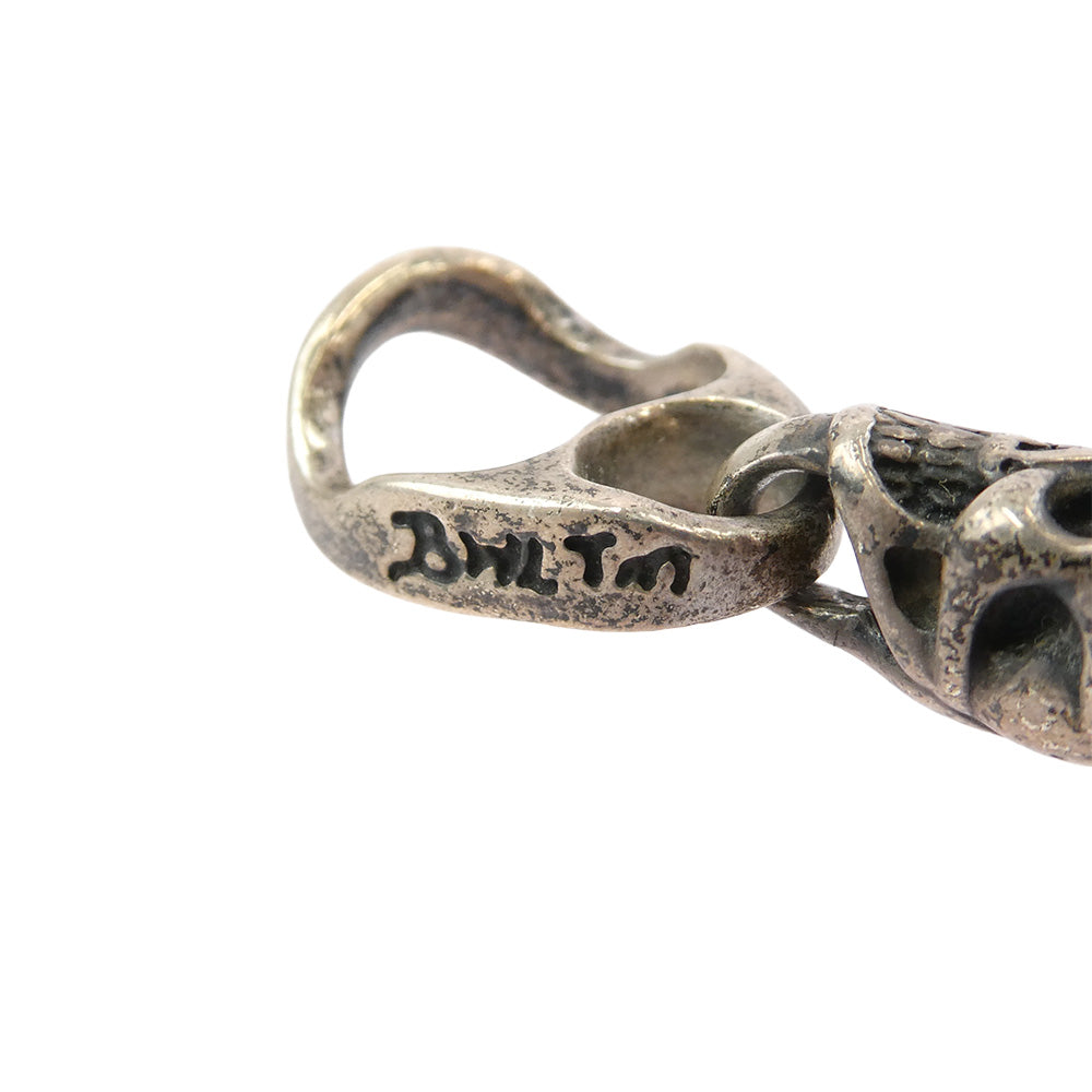 BILL WALL LEATHER ビルウォールレザー 10スカルリンク Cクロス Tバー ブレスレット シルバー系【中古】