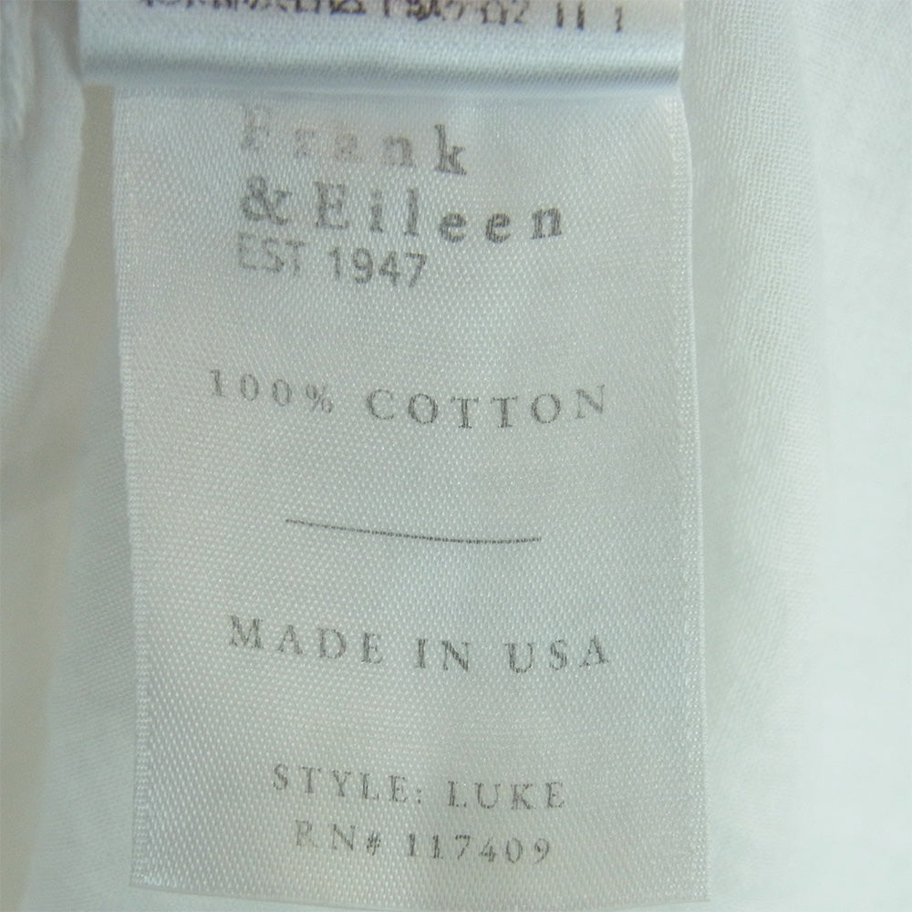 Frank&Eileen フランクアンドアイリーン LUKE ルーク コットン 長袖 シャツ USA製 ホワイト系 S【中古】