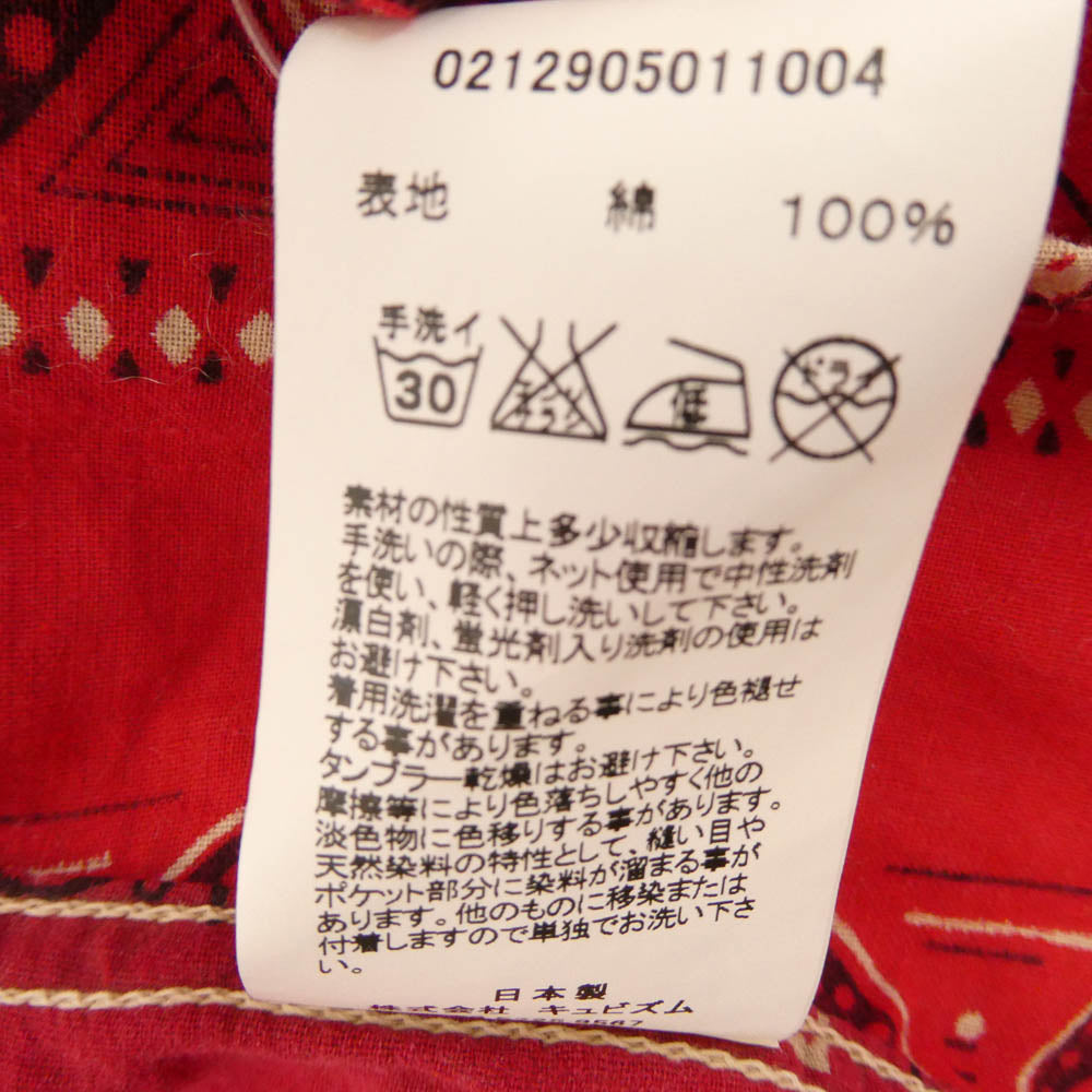 VISVIM ビズビム 14SS 0212905011004 ICT BANDANA LHAMO SHIRT バンダナ 羽織り ラモ シャツ レッド系 2【中古】