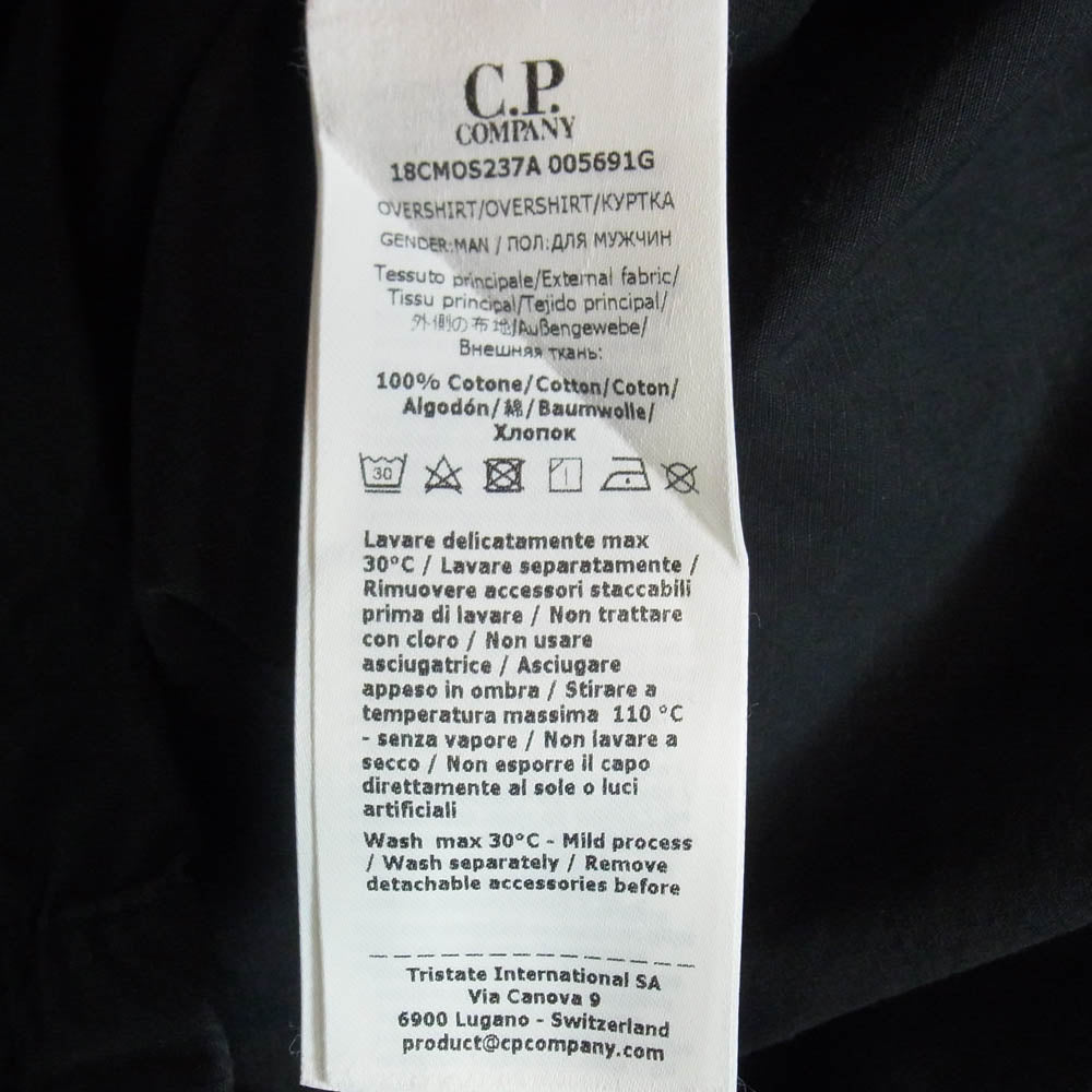 C.P.Company シーピーカンパニー 18CM05237A Overshirt オーバーシャツ スナップボタン 袖ゴーグル ジャケット ブラック系 L【中古】