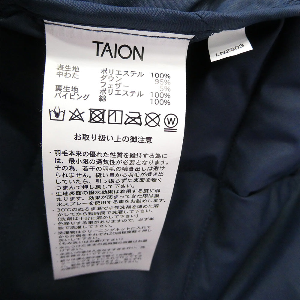 タイオン スナップボタン キルティング ダウン ジャケット ブルゾン ブラック系 L【中古】
