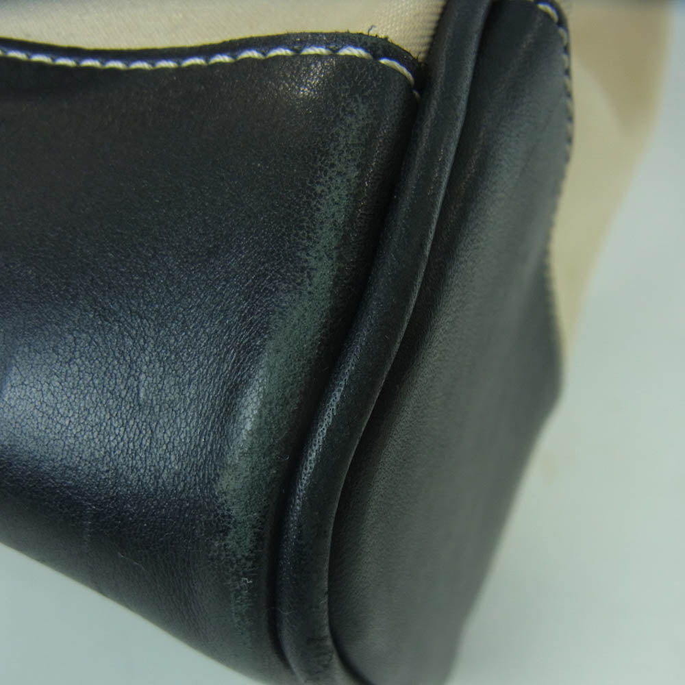 COACH コーチ BOK-7705 オールドコーチ レザー キャンバス ハンド バッグ ベージュ系 ブラック系【中古】