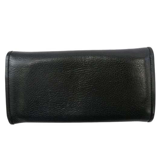 TRAVIS WALKER トラヴィスワーカー TWプレート付き クロスコンチョボタン フラップ ロングウォレット 長財布 ブラック系 シルバー系【中古】