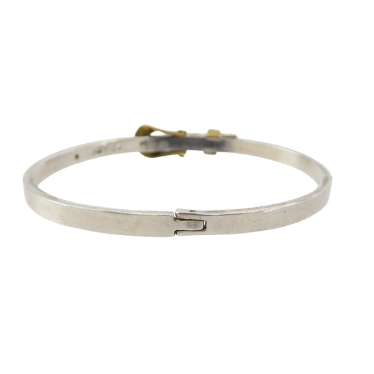 メキシカン ジュエリー 925 ベルトバングル ブレスレット シルバー系 ゴールド系【中古】