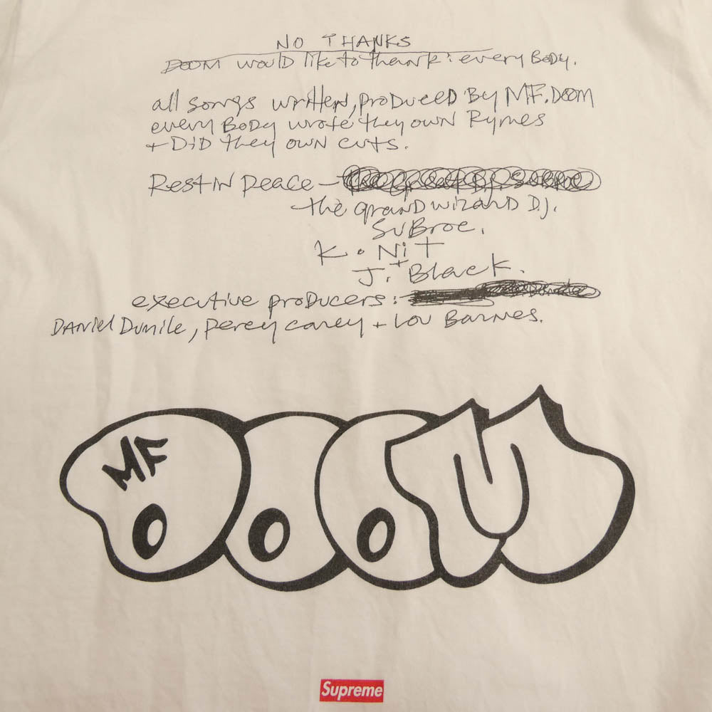 Supreme シュプリーム 23AW MF Doom Tee MFドゥーム 半袖 Tシャツ ホワイト系 L【中古】
