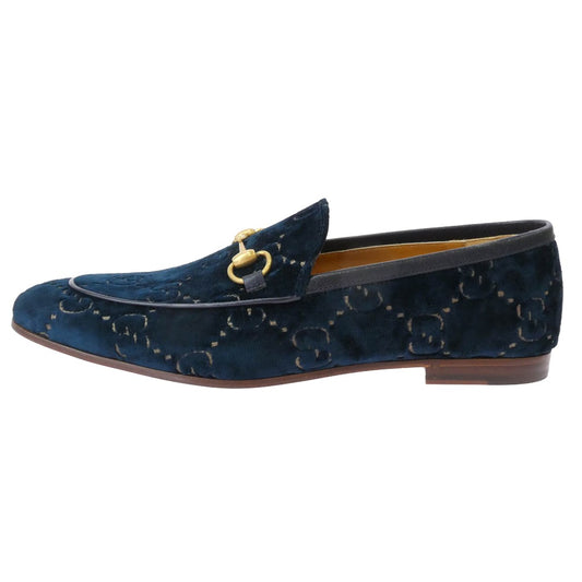 GUCCI グッチ 430088 ヨルダーン ベルベット ローファー ブルー系 10.5【極上美品】【中古】