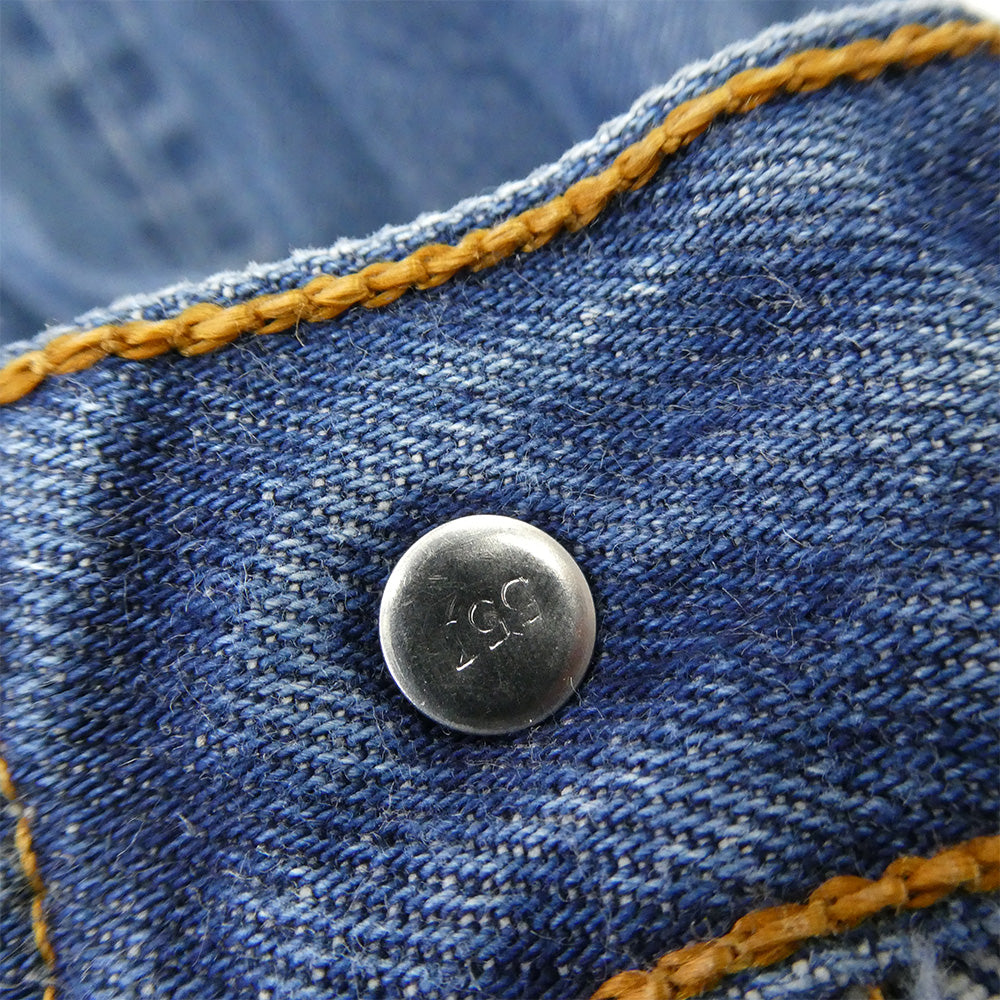 Levi's リーバイス USA製 501 レギュラー 90s 裏刻印553 ボタンフライ デニムパンツ ジーンズ インディゴブルー系 W33【中古】