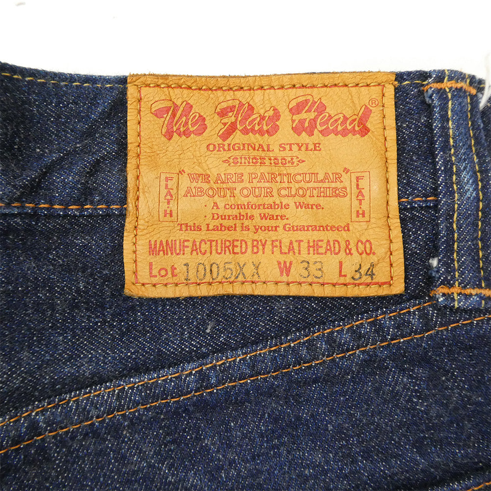 THE FLAT HEAD ザフラットヘッド 1005XX ボタンフライ セルビッチ デニム パンツ インディゴブルー系 W-33 L-34【中古】