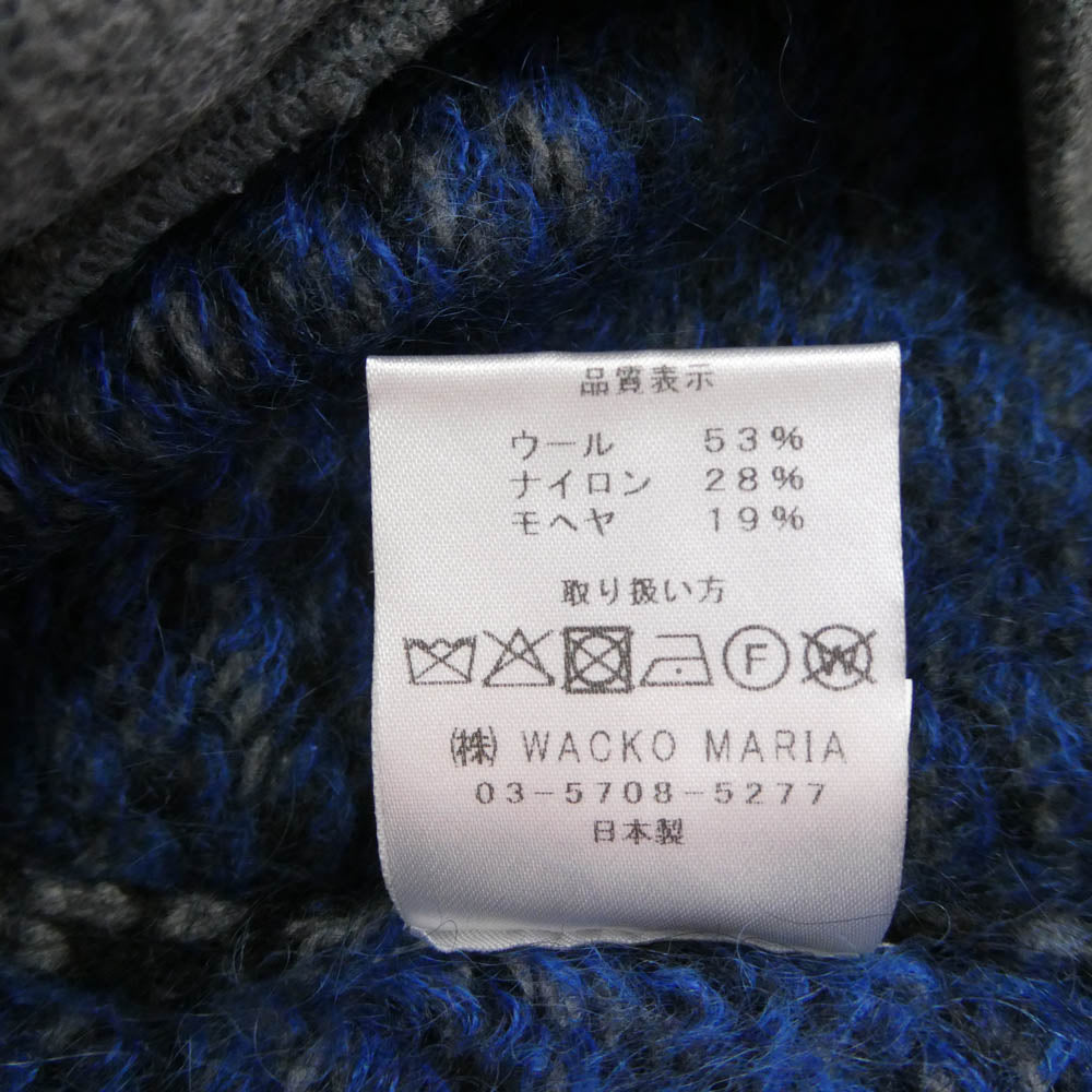 WACKO MARIA ワコマリア 25AW 25FW-WMK-KN08 LEOPARD MOHAIR JACQUARD KNIT CARDIGAN レオパード モヘア ニット カーディガン グレー系 XL【美品】【中古】