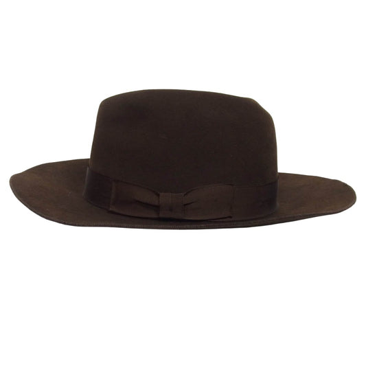 SAINT LAURENT サンローラン 14SS 363693 Y3GA1 エディ期 ウール 中折れ フェドラ ハット 帽子 ダークブラウン系【中古】