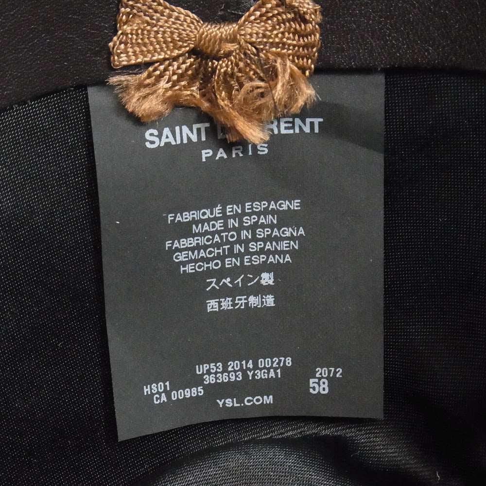 SAINT LAURENT サンローラン 14SS 363693 Y3GA1 エディ期 ウール 中折れ フェドラ ハット 帽子 ダークブラウン系【中古】