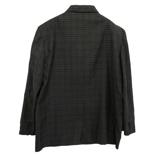 BALENCIAGA バレンシアガ 17SS 470537 TVI22 チェック ピークドラペル ダブル ウール テーラード ジャケット グレー系 38【中古】