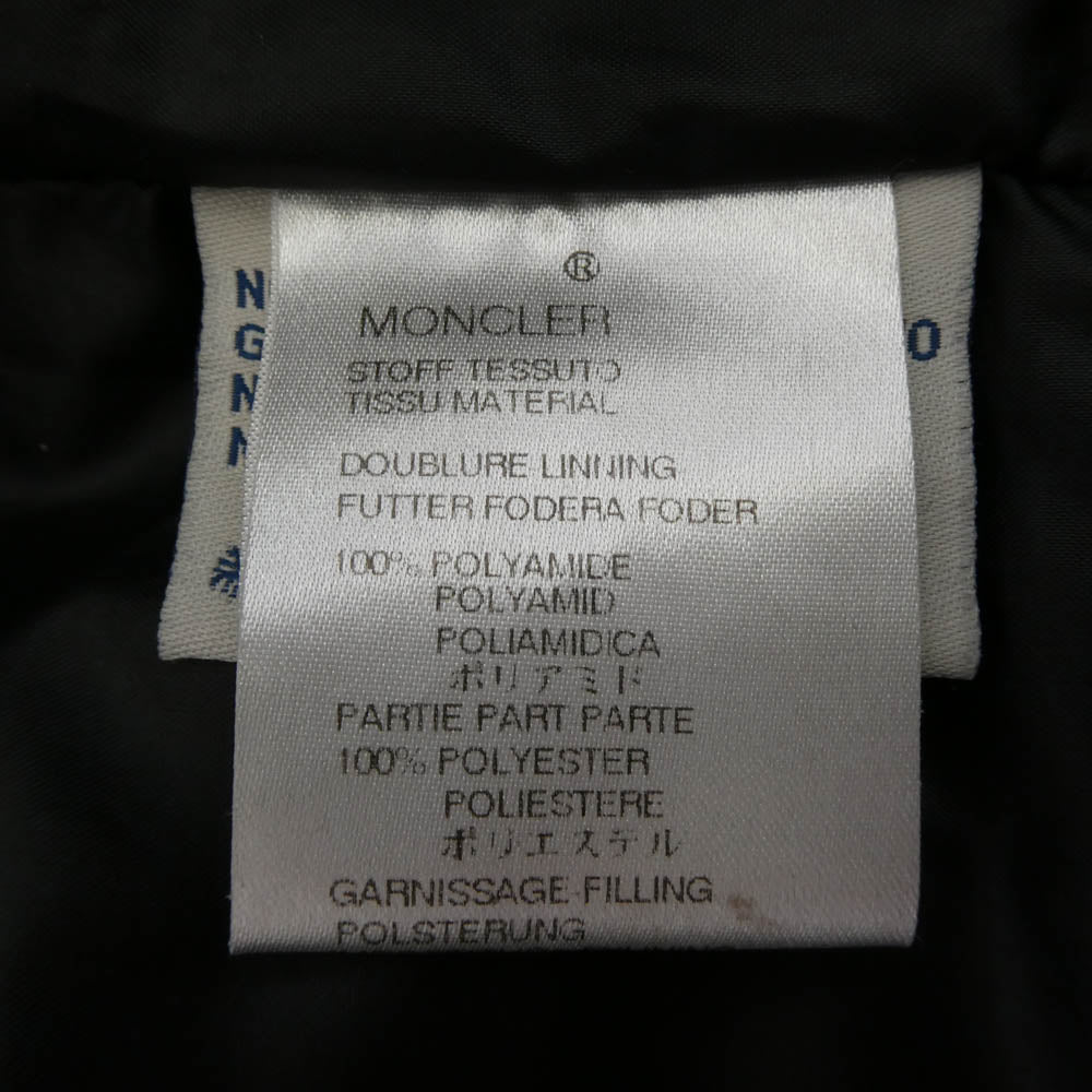 MONCLER モンクレール ペッパージャパンコーポレーションタグ TESSUTO TISSU MATERIAL フーデッド ダウンジャケット ブラック系 1【中古】